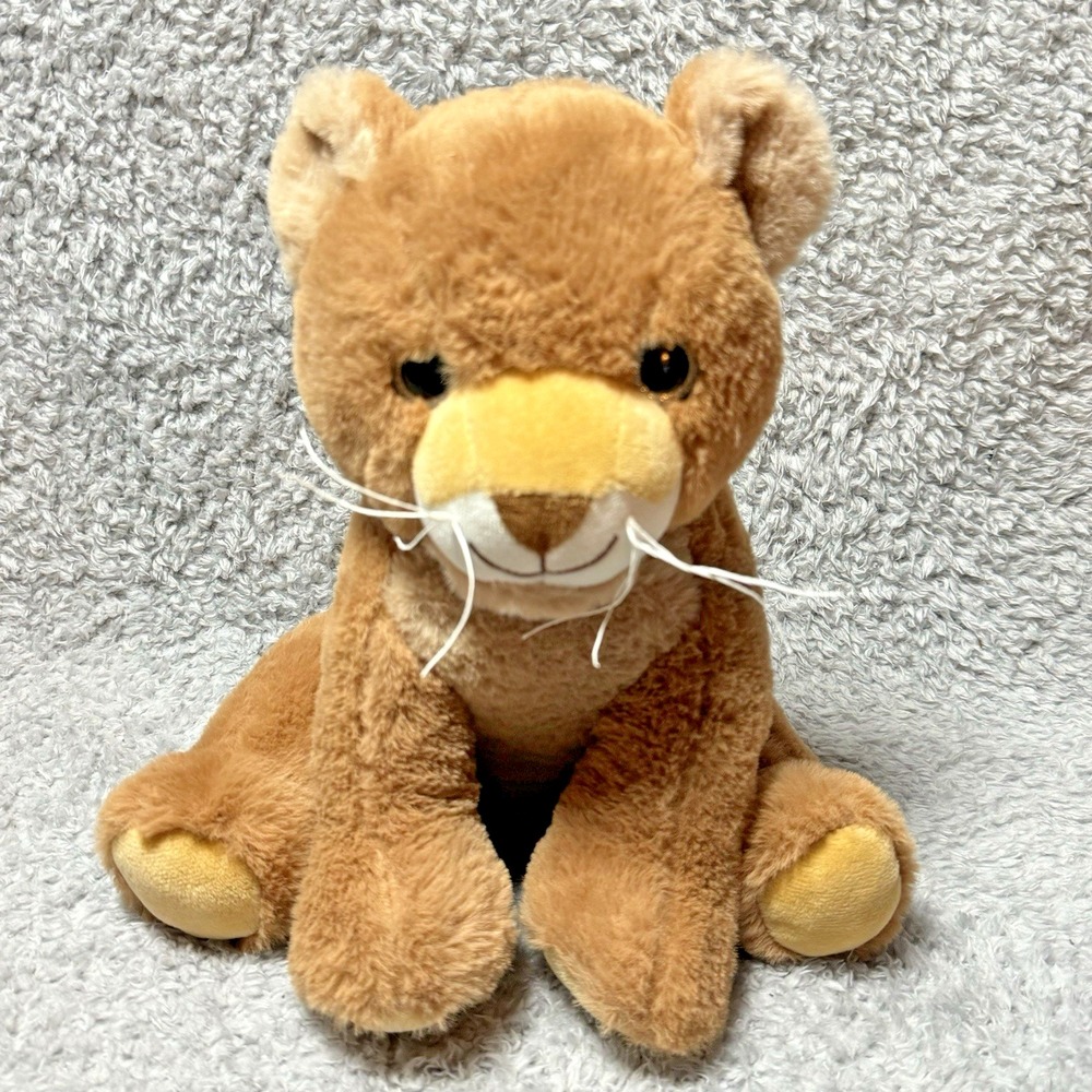 The Bear Factory Lion Plush 12" Tan Brown Big Cat Stuffed Animal Soft Toy